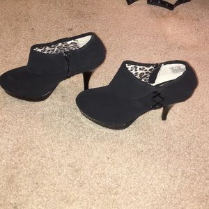 Platform black booties.